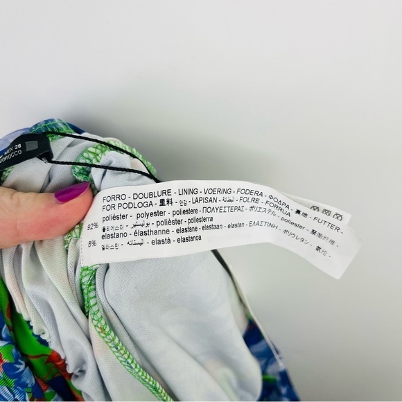 NWT Zara Floral Print One Shoulder Asymmetric Ruched Bodysuit Size M - Picture 7 of 8